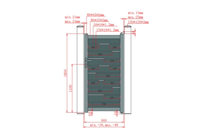 Set porti metalice din aluminiu, prefabricate, gri antracit, model Ragnar - imagine 9
