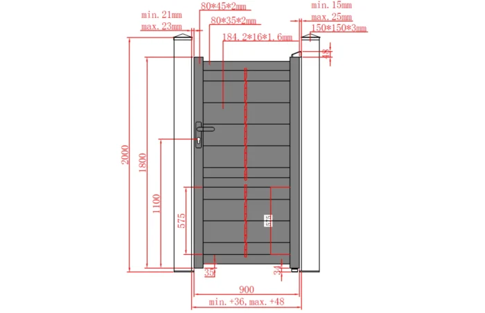 Set porti metalice din aluminiu, prefabricate, maro, model Baldur - imagine 14