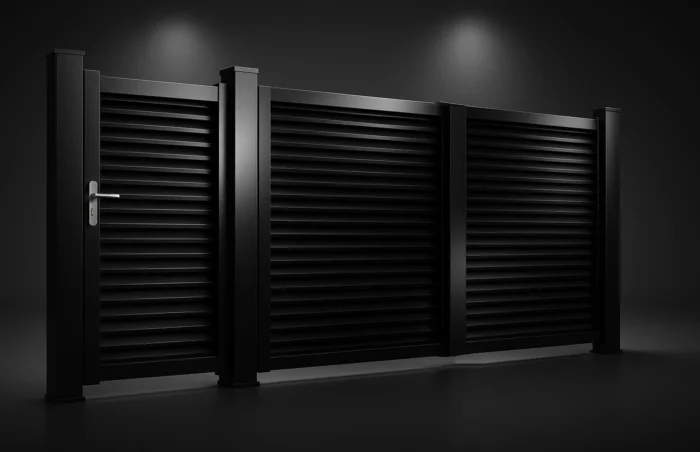 Set porti metalice din aluminiu, prefabricate, gri antracit, model Jaluzea Suprem - imagine 16
